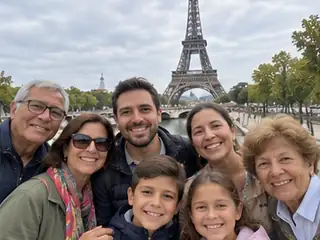 Reunión familiar de los que viven en otras ciudades o países